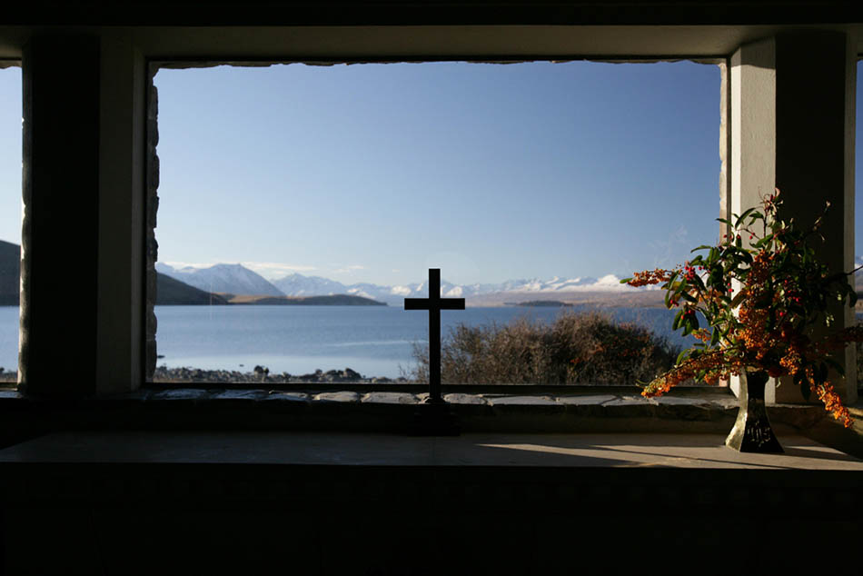 Altar window in the Church of the Good Shepherd, d