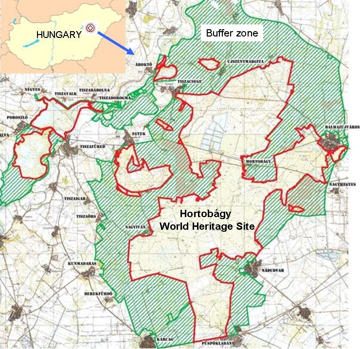 Map of Hortobágy World Heritage Site