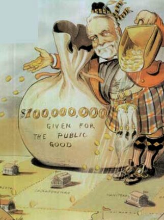Carnegie's philanthropy (Puck magazine cartoon Lou