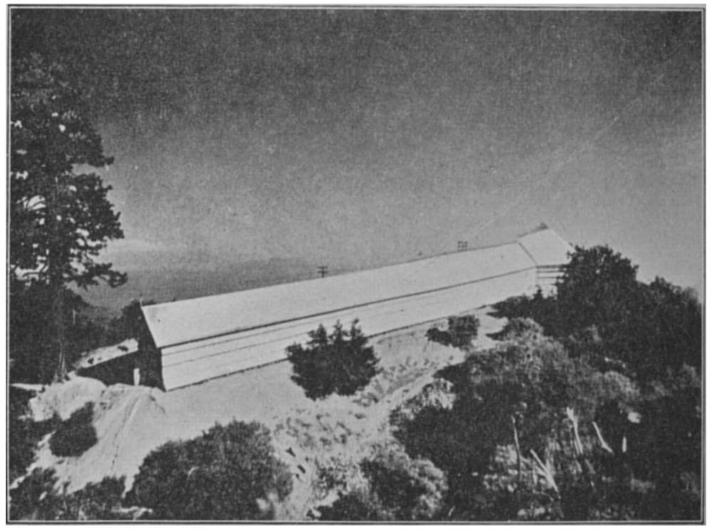 Long shed of the Snow Horizontal Telescope on Moun