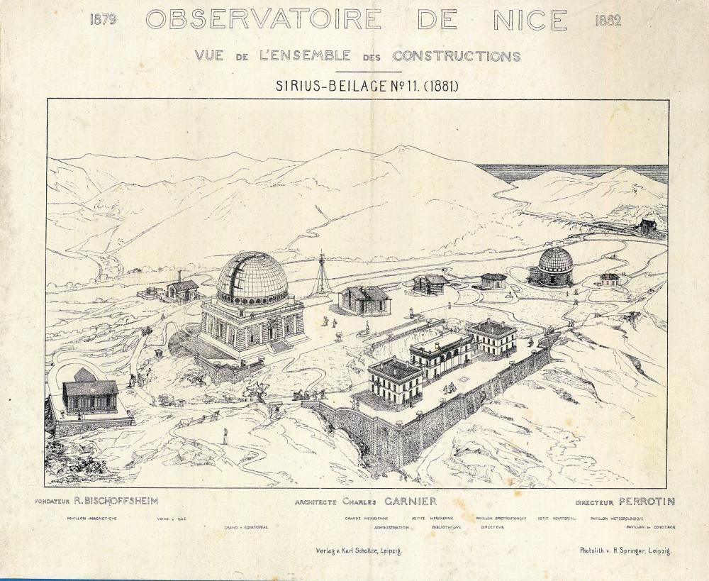 Observatoire de Nice - Vue de l'ensemble des const