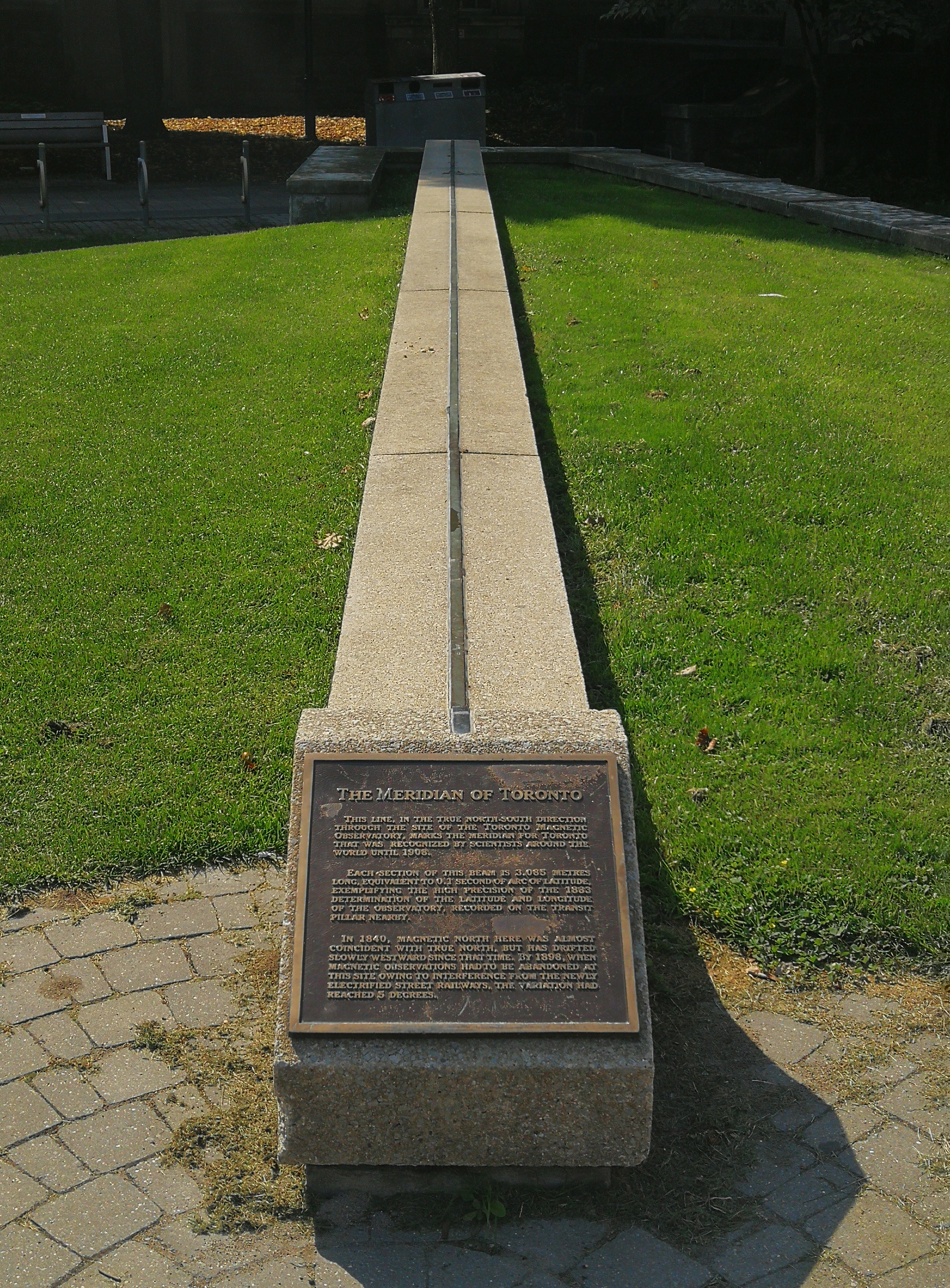 Meridian line Toronto for the Observatory (Photo: