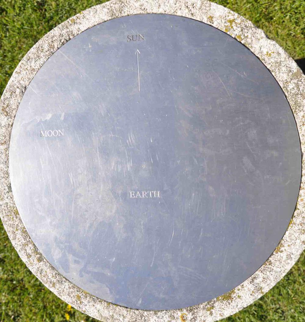 Earth to scale on its pillar.
