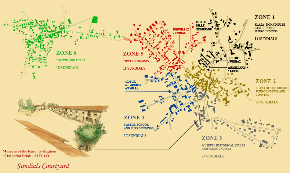 Village map with the six zones. &copy; ilsoleeilte