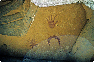So-called supernova pictograph, Chaco Canyon, New 